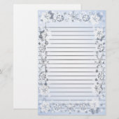 Papeterie Papier à lettres rayé lourd de flocons de neige (Devant / Derrière)