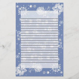 Papeterie Papier à lettres rayé par frontière hivernale d