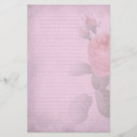 Papier à lettres rayé par rose sombre de rose de