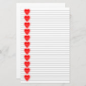 Papeterie Papier à lettres Red Heart - Lignes optionnelles (Devant / Derrière)