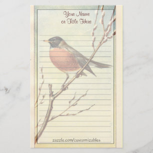 Papeterie Papier à lettres Robin Vintage