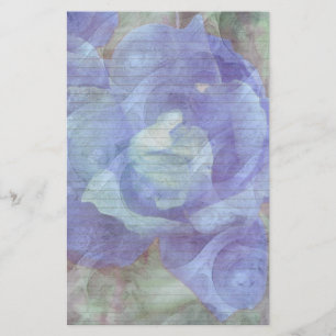 Papeterie Papier à lettres Rose bleu - lignes optionnelles