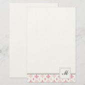 Papeterie Papier à lettres rose Fleur de Lis (Devant / Derrière)