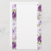 Papeterie Papier à lettres Roses violets (Devant / Derrière)
