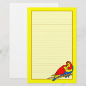 Papeterie Papier à lettres rouge bleu jaune Inséparables (Devant / Derrière)