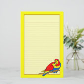 Papeterie Papier à lettres rouge bleu jaune Inséparables (Debout devant)