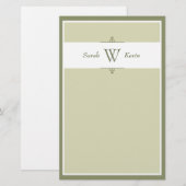 Papeterie Papier à lettres Sage Monogram (Devant / Derrière)