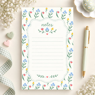 Papeterie Papier à lettres simple fleur sauvage ligné Non