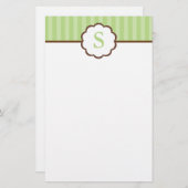 Papeterie Papier à lettres Stripes et Monogrammes (Devant / Derrière)
