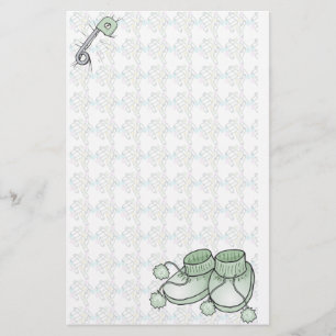 Papeterie Papier à lettres vert Baby Bootie