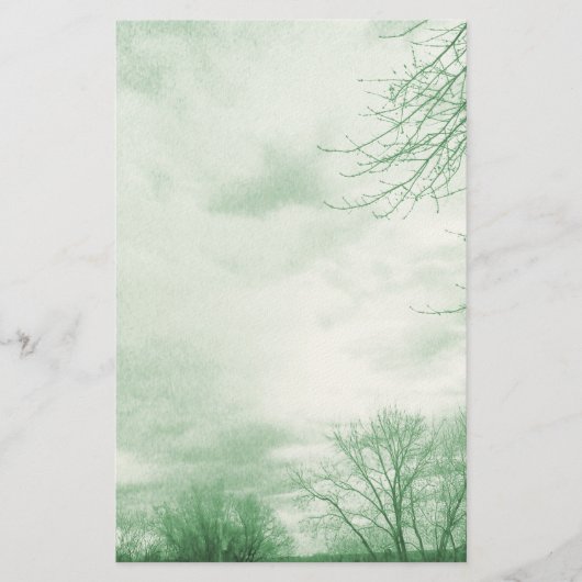 Papeterie Papier à lettres vert ciels orageux (Devant)