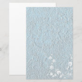 Papeterie Papier à lettres vieux papier bleu blanc floral (Devant / Derrière)