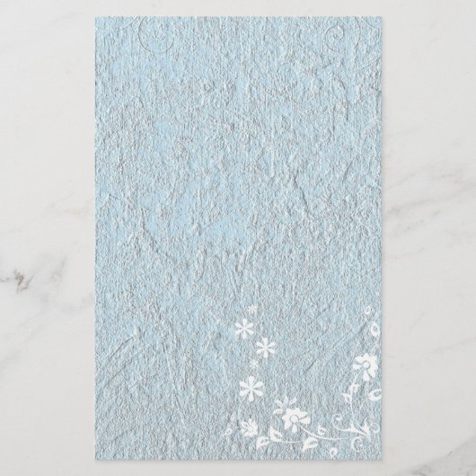 Papeterie Papier à lettres vieux papier bleu blanc floral (Devant)
