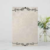 Papeterie Papier à lettres Vieux papier Crème Noir (Debout devant)