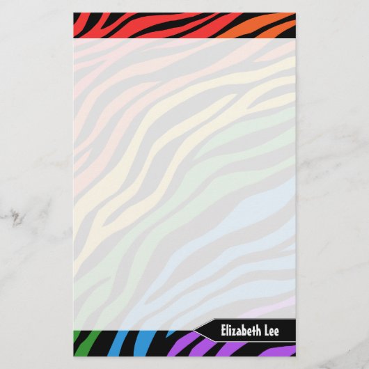 Papeterie Papier à lettres Zebra Print Rainbow Mix (Devant)