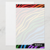 Papeterie Papier à lettres Zebra Print Rainbow Mix (Devant / Derrière)