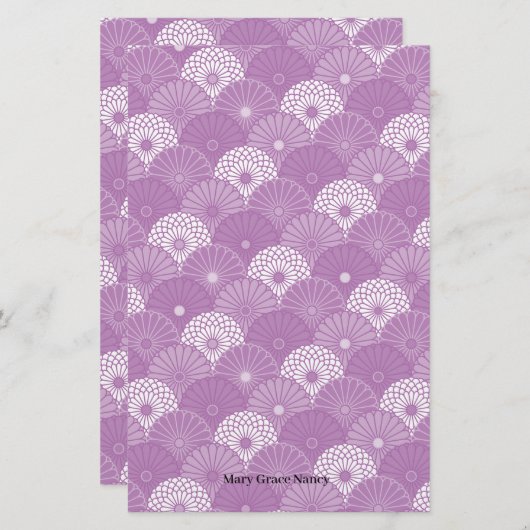 Papeterie Papier à Motif japonais Chrysanthemum (Devant / Derrière)