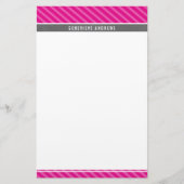 Papeterie PAPIER À NOTES rayure diagonale gris foncé rose vi (Devant)