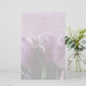 Papeterie Papier à papier à lettres avec tulipes violettes e (Debout devant)