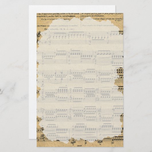Papeterie Papier à papier de musique ancienne (Devant / Derrière)