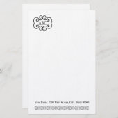 Papeterie Papier à papier / Monogramme couleur blanche (Devant / Derrière)