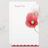 Papeterie Papier À Papier Rouge Et Rose (Devant / Derrière)