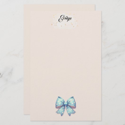 Papeterie Papier à ruban bleu Polka Dot (Devant / Derrière)