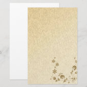 Papeterie Papier Ancien Fleur Or (Devant / Derrière)