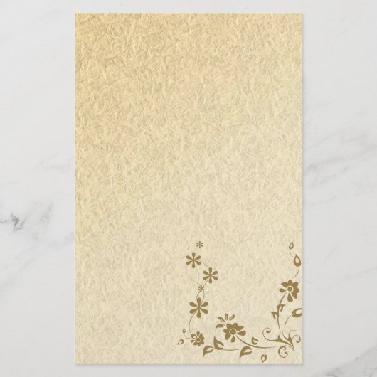 Papeterie Papier Ancien Fleur Or (Devant)