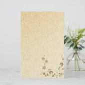 Papeterie Papier Ancien Fleur Or (Debout devant)