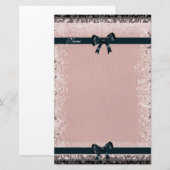 Papeterie Papier Antique Vieux Papier Rose Black Vaches (Devant / Derrière)