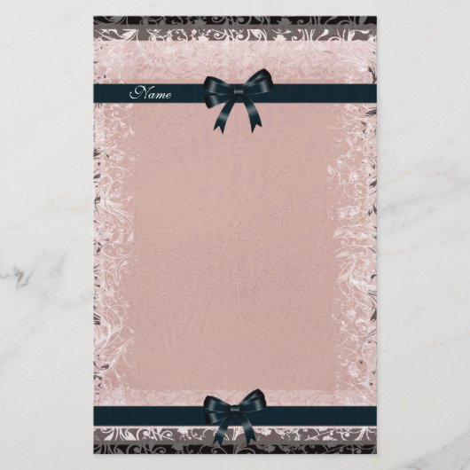 Papeterie Papier Antique Vieux Papier Rose Black Vaches (Devant)