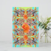 Papeterie Papier artisanal Rose Victorien Orange (Debout devant)