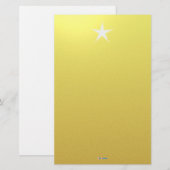 Papeterie Papier blanc d'or d'étoile (Devant / Derrière)
