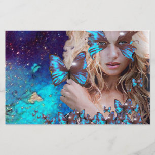 Papeterie Papier BLEU PAPILLON DOUX SEIZE ANS FÊTE