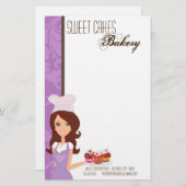 Papeterie Papier - Brunette Baker Coupe violet gâteaux Bake (Devant / Derrière)