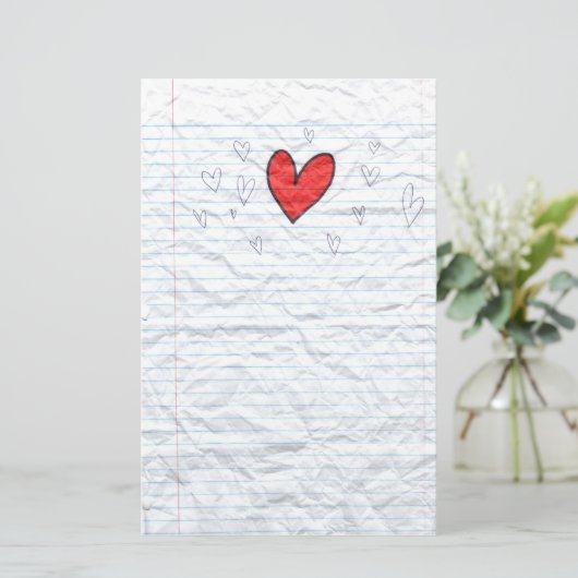 Papeterie Papier de carnet de griffonnage de coeur (Debout devant)