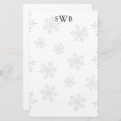 Papeterie Papier de Noël blanc monogramme (Devant / Derrière)