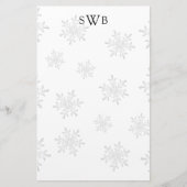 Papeterie Papier de Noël blanc monogramme (Devant)