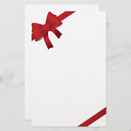 Papeterie Papier de Noël Red Bows (Devant / Derrière)