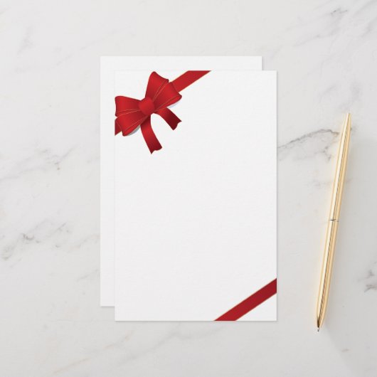 Papeterie Papier de Noël Red Bows (Devant/Arrière en situation)
