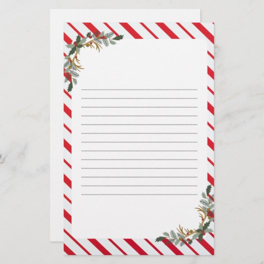 Papeterie Papier de Noël rouge et vert (Devant / Derrière)