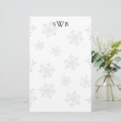 Papeterie Papier de Noël vierge flocon de neige monogrammé (Debout devant)