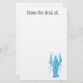 Papeterie Papier de note bleu de homard (Devant / Derrière)