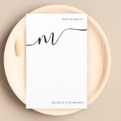 Papeterie Papier de note de script Monogramme moderne