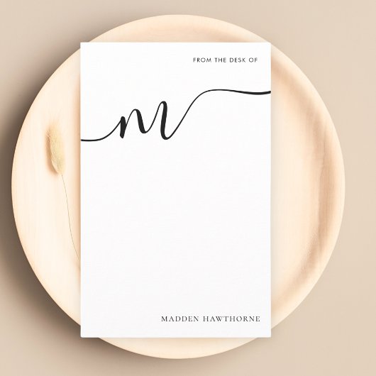Papeterie Papier de note de script Monogramme moderne
