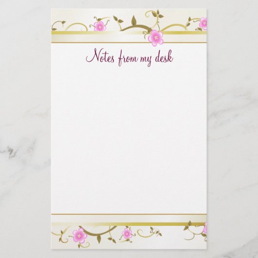 Papeterie Papier de note floral élégant (Devant)