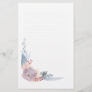 Papeterie Papier de note floral pour aquarelle rose sombre