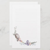 Papeterie Papier de note floral sombre (Devant / Derrière)