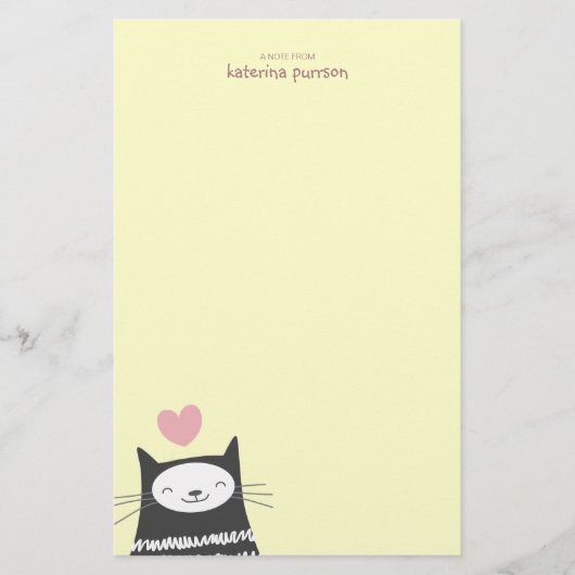 Papeterie Papier de note heureux de Personalizable de chat (Devant)